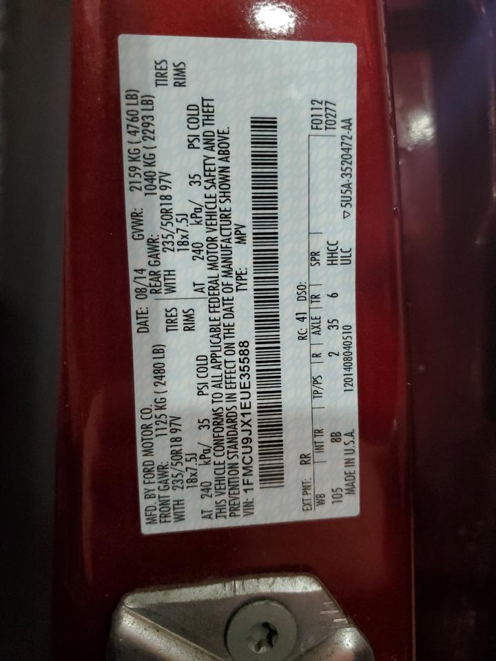 2014 Ford Escape Titanium VIN: 1FMCU9JX1EUE35588 Lot: 61416434