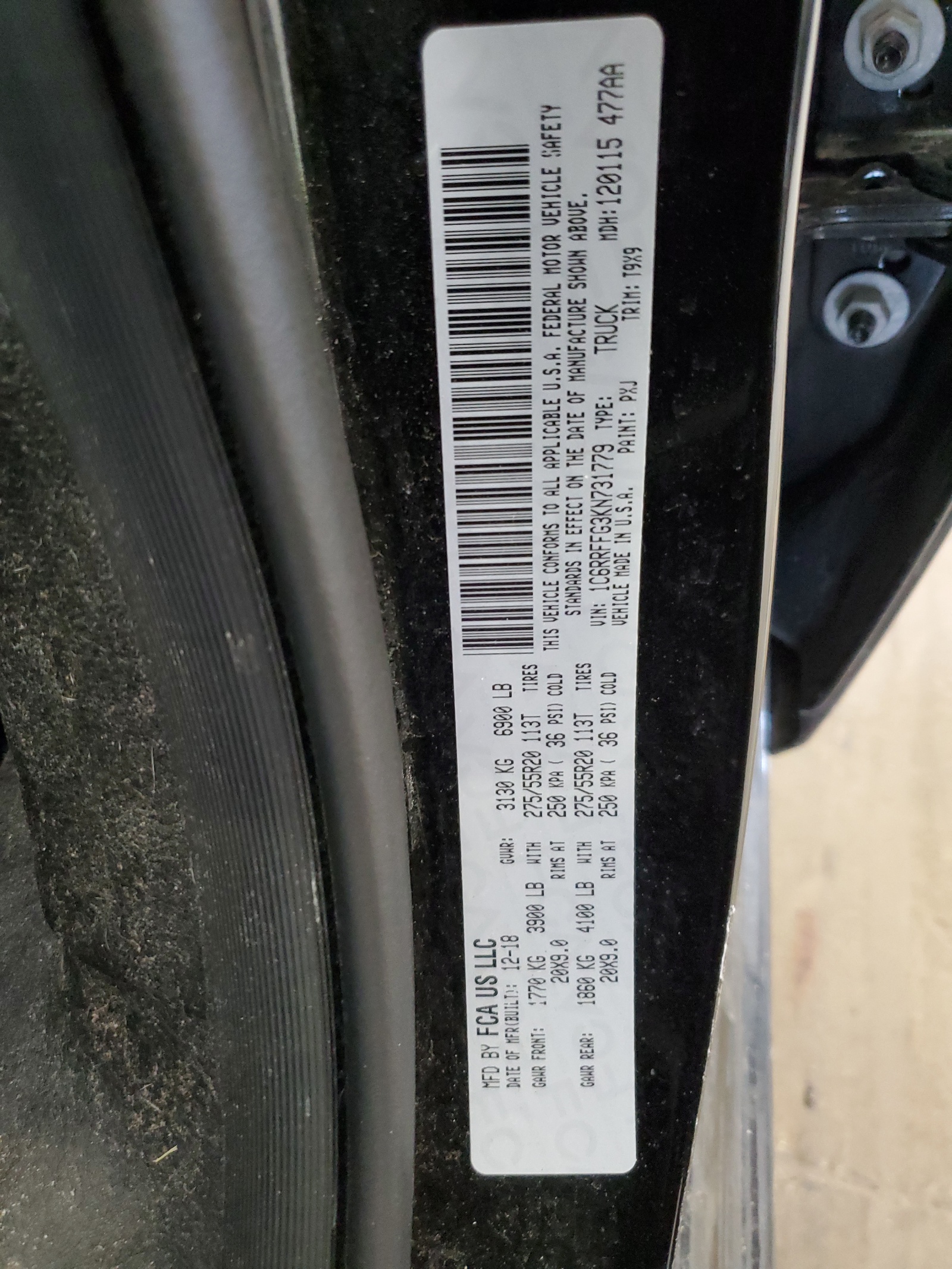 1C6RRFFG3KN731779 2019 Ram 1500 Big Horn/Lone Star