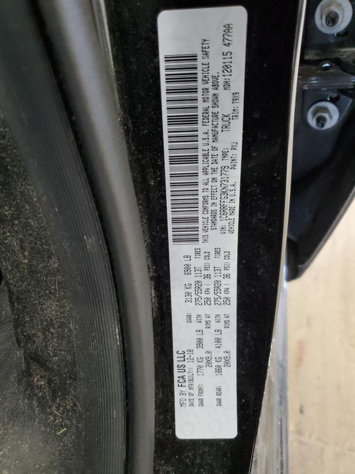 2019 Ram 1500 Big Horn/Lone Star VIN: 1C6RRFFG3KN731779 Lot: 63068514