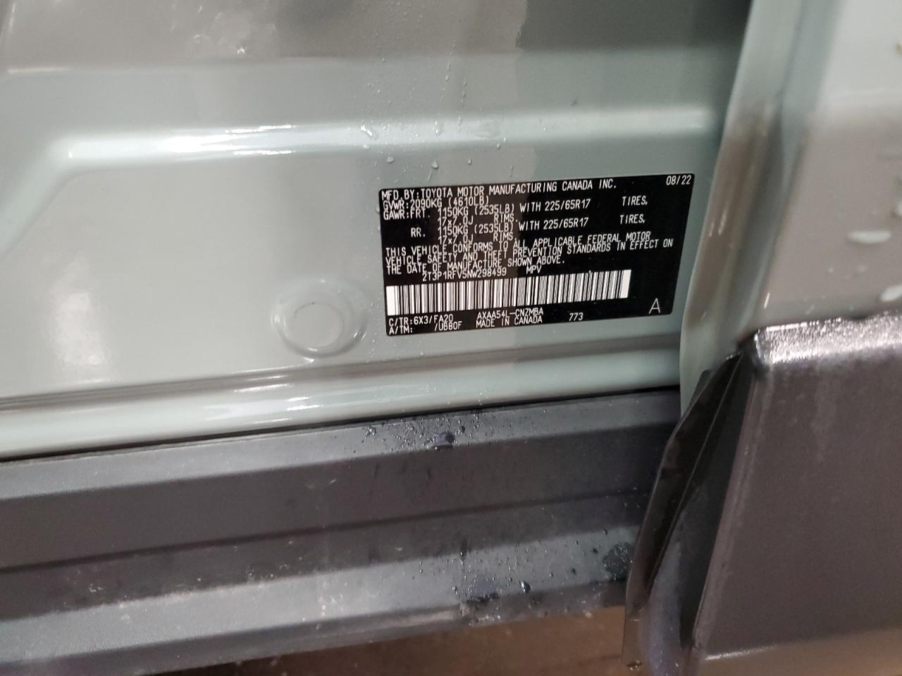 2022 Toyota Rav4 Xle VIN: 2T3P1RFV5NW298499 Lot: 65475274