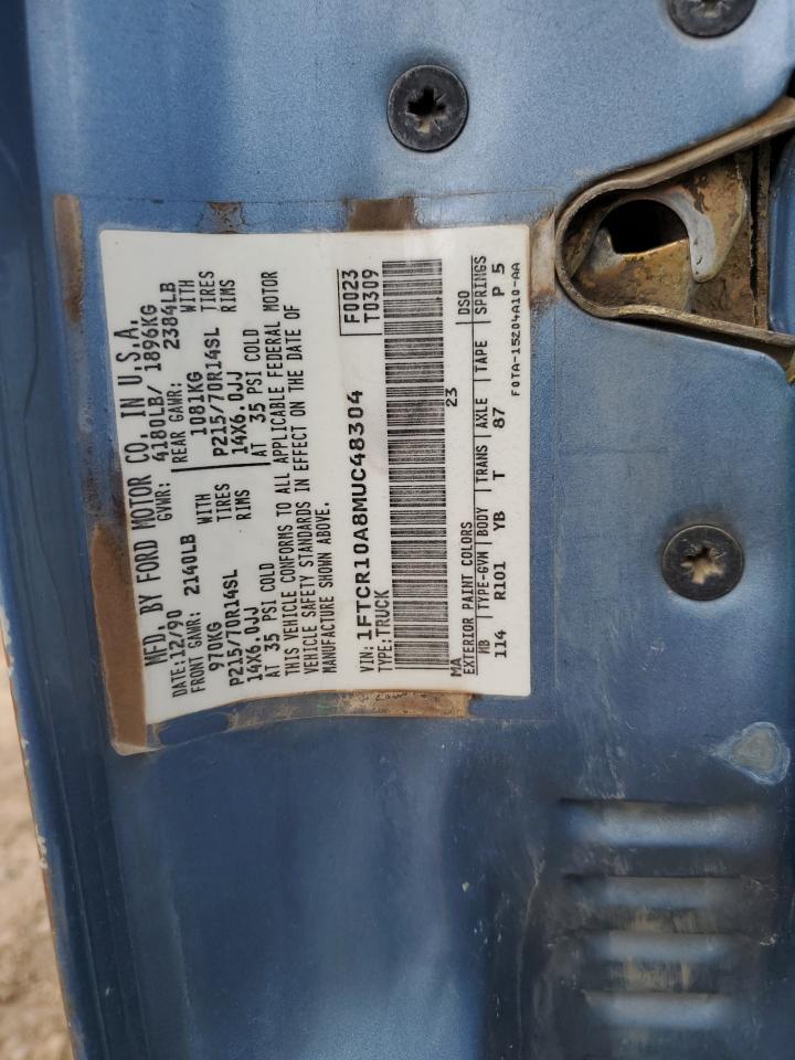 1991 Ford Ranger VIN: 1FTCR10A8MUC48304 Lot: 61238964