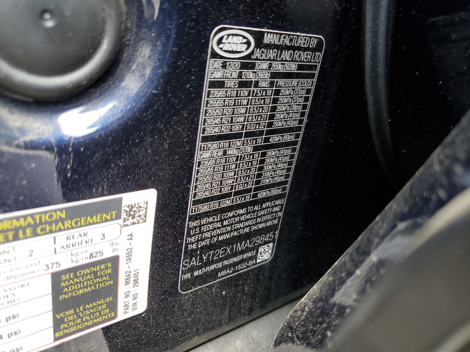 SALYT2EX1MA998451 2021 Land Rover Range Rover Velar R-Dynamic S