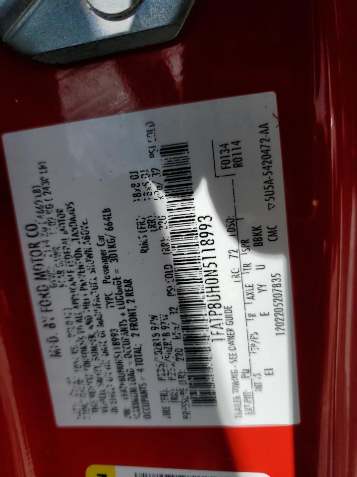 2022 Ford Mustang VIN: 1FATP8UH0N5118993 Lot: 63671974