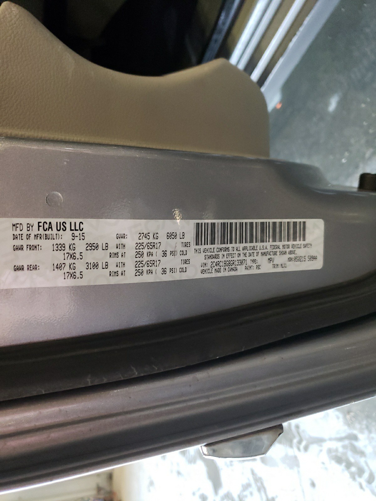 2C4RC1BG8GR133071 2016 Chrysler Town & Country Touring