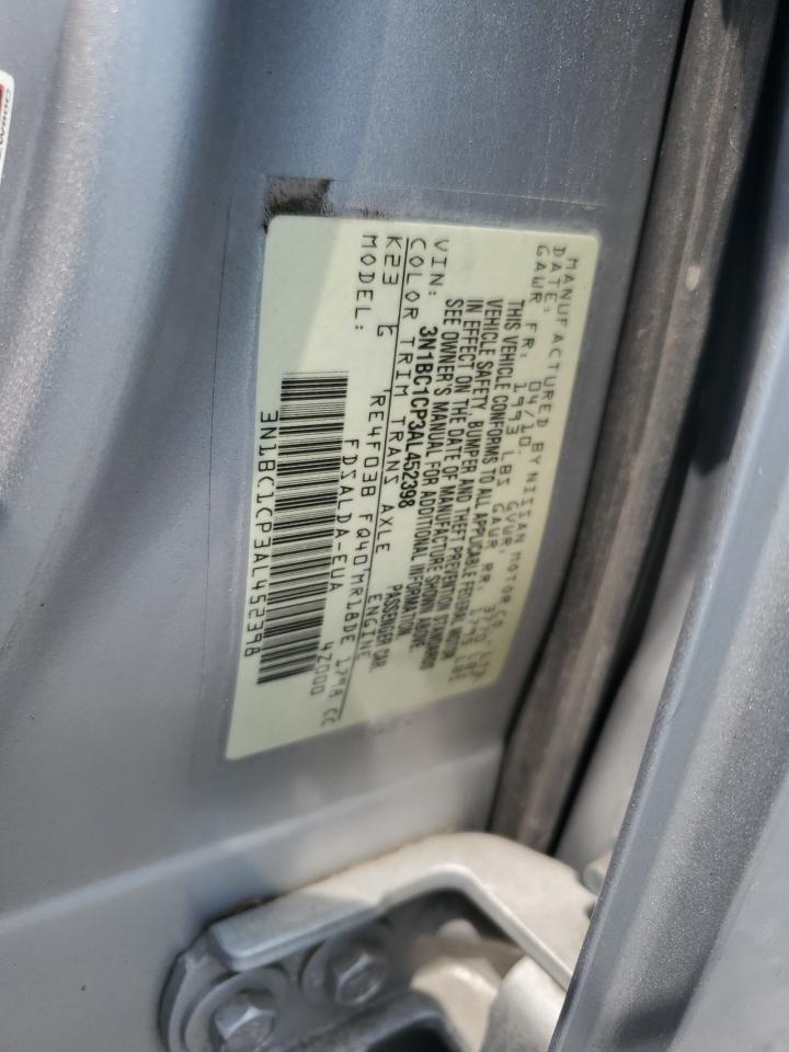 2010 Nissan Versa S VIN: 3N1BC1CP3AL452398 Lot: 65024404