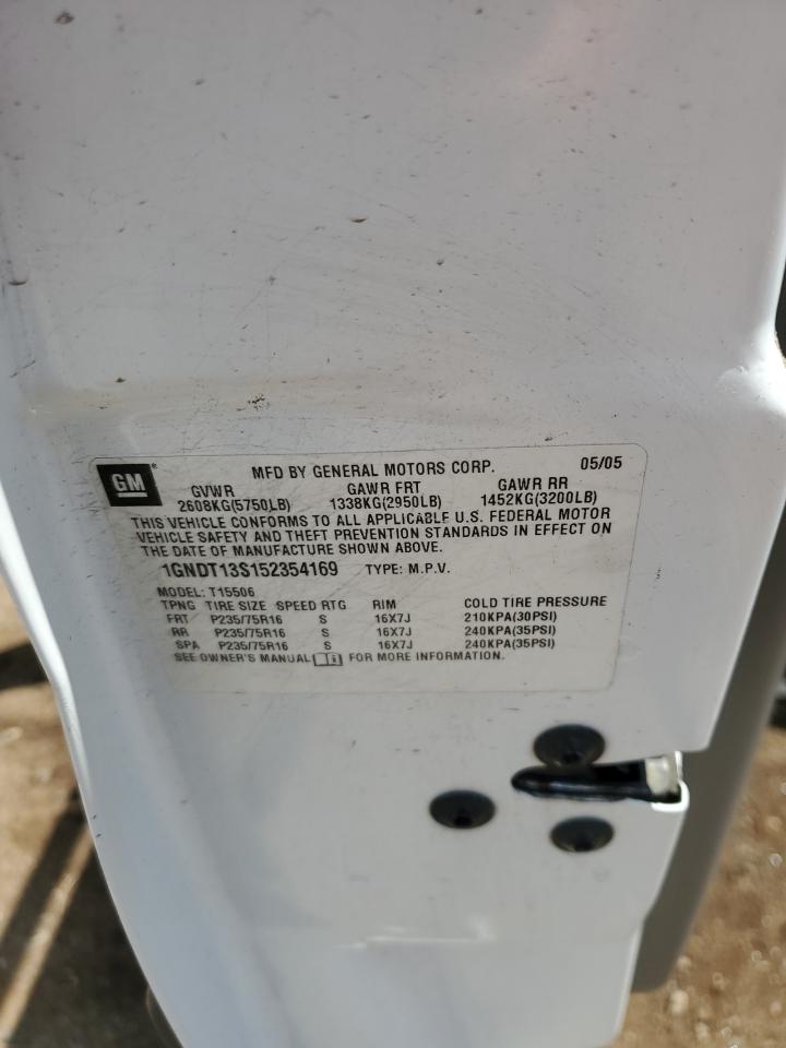 2005 Chevrolet Trailblazer Ls VIN: 1GNDT13S152354169 Lot: 62894564