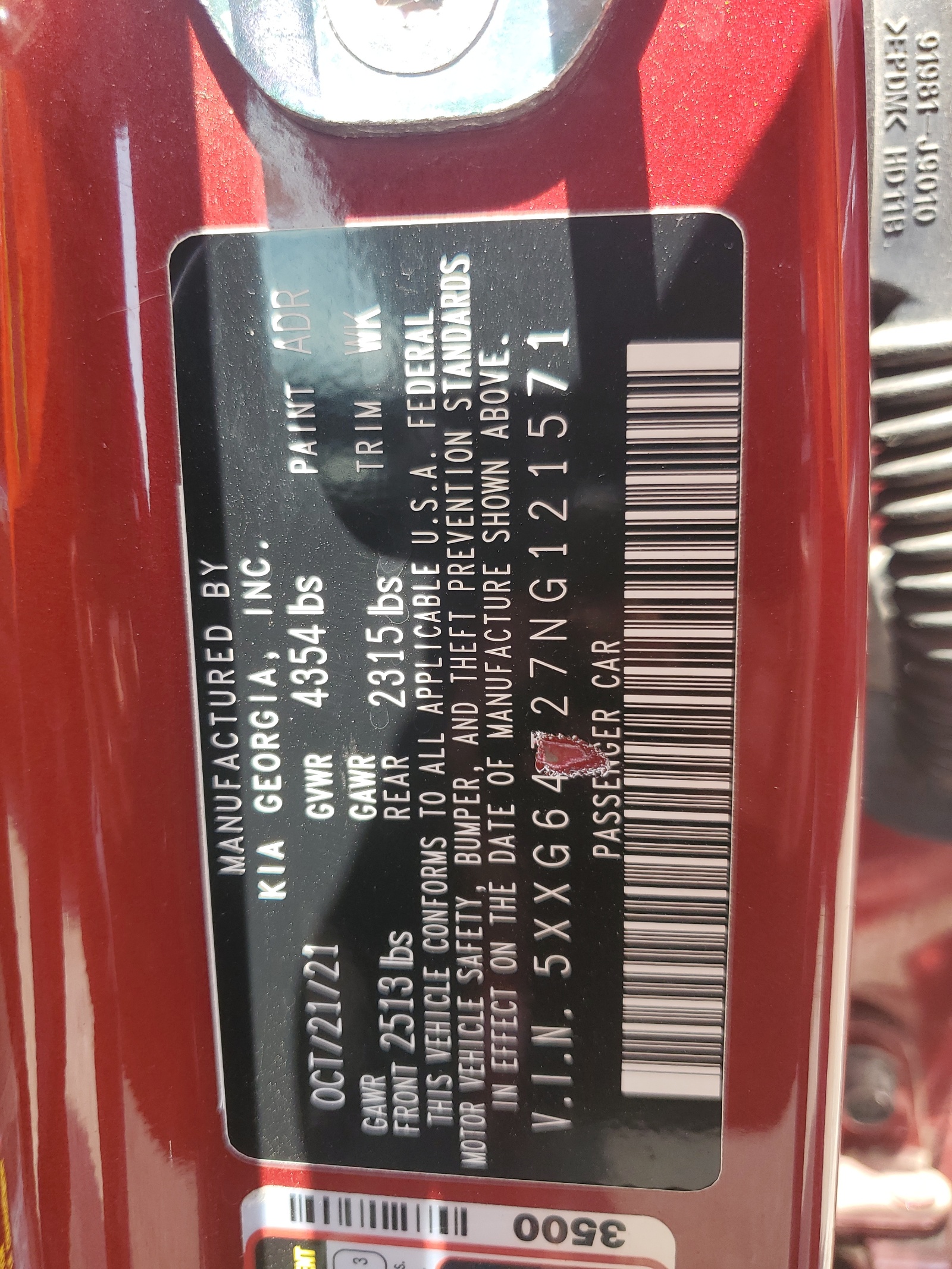 5XXG64J27NG121571 2022 Kia K5 Gt Line