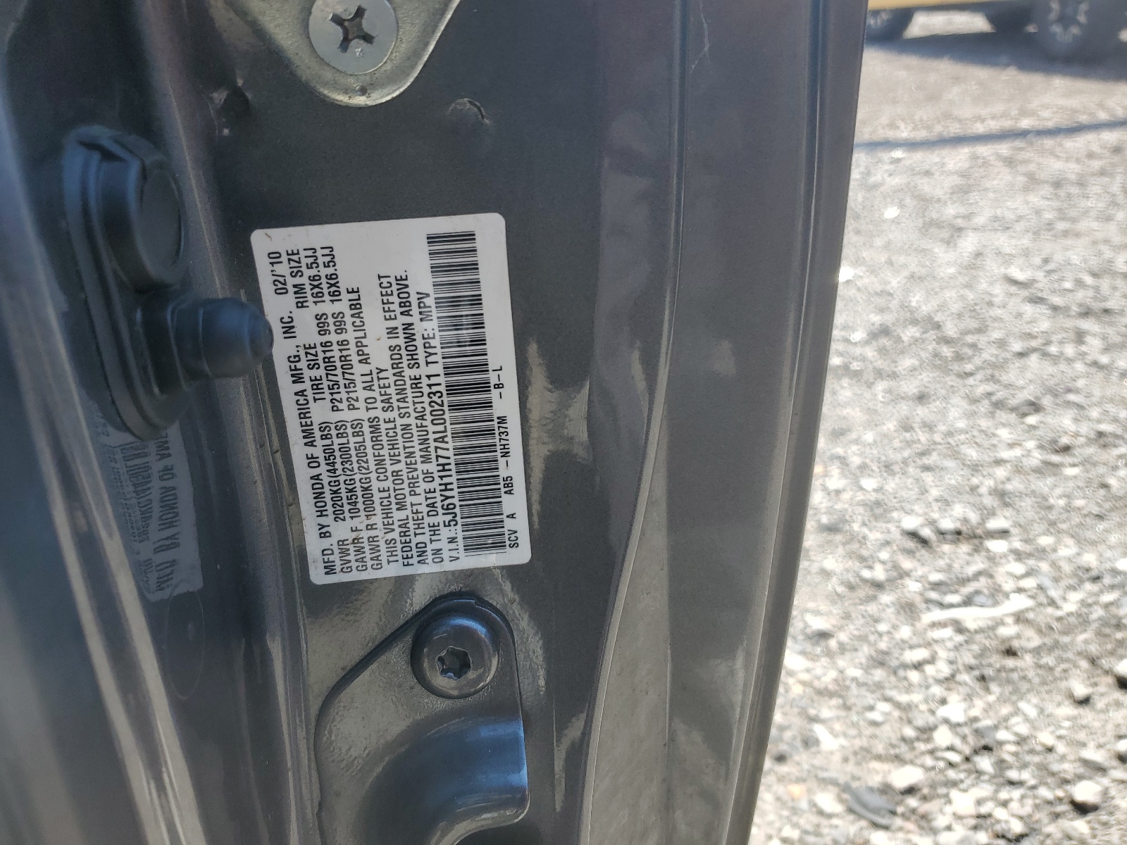 5J6YH1H77AL002311 2010 Honda Element Ex