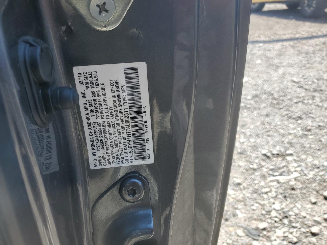 2010 Honda Element Ex VIN: 5J6YH1H77AL002311 Lot: 62945424