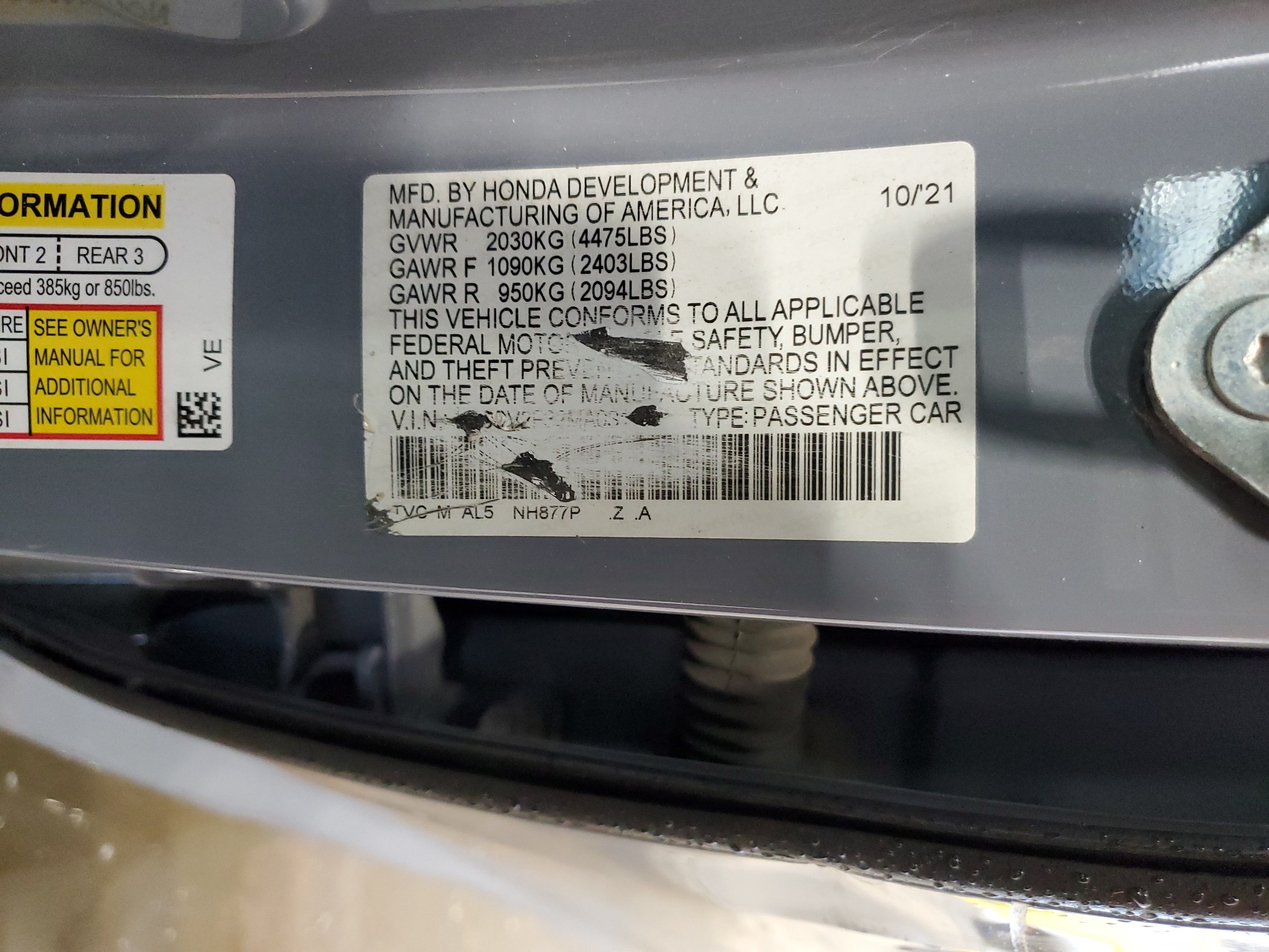 1HGCV2F32MA031117 2021 Honda Accord Sport