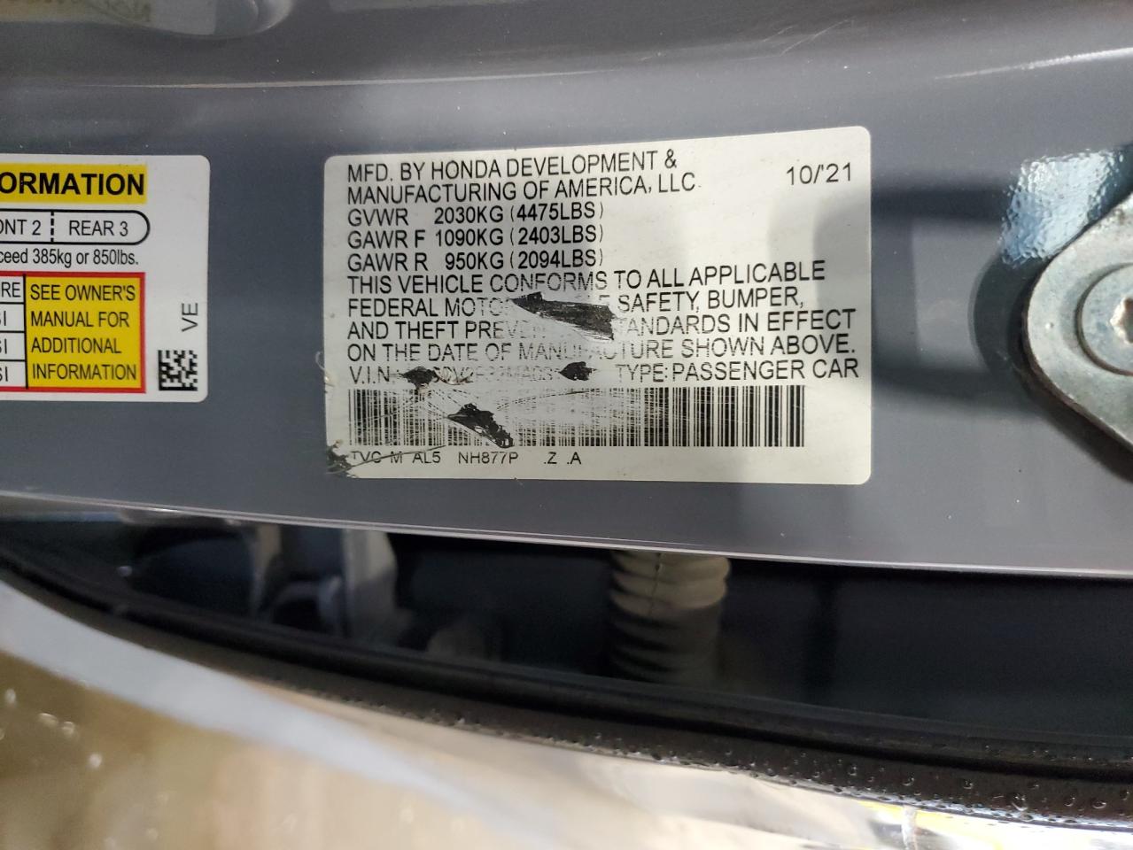 2021 Honda Accord Sport VIN: 1HGCV2F32MA031117 Lot: 62979984