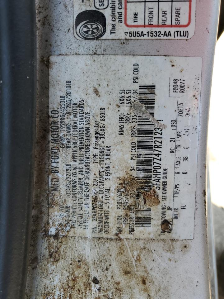 2007 Ford Fusion Se VIN: 3FAHP07Z47R212371 Lot: 63215384