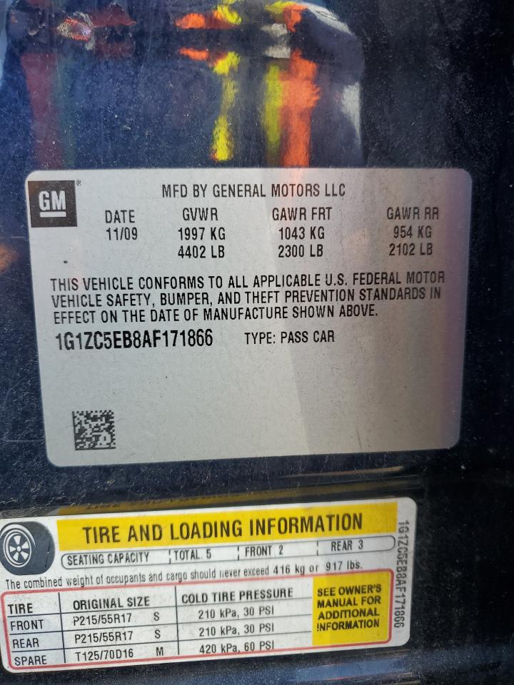 2010 Chevrolet Malibu 1Lt VIN: 1G1ZC5EB8AF171866 Lot: 64260214