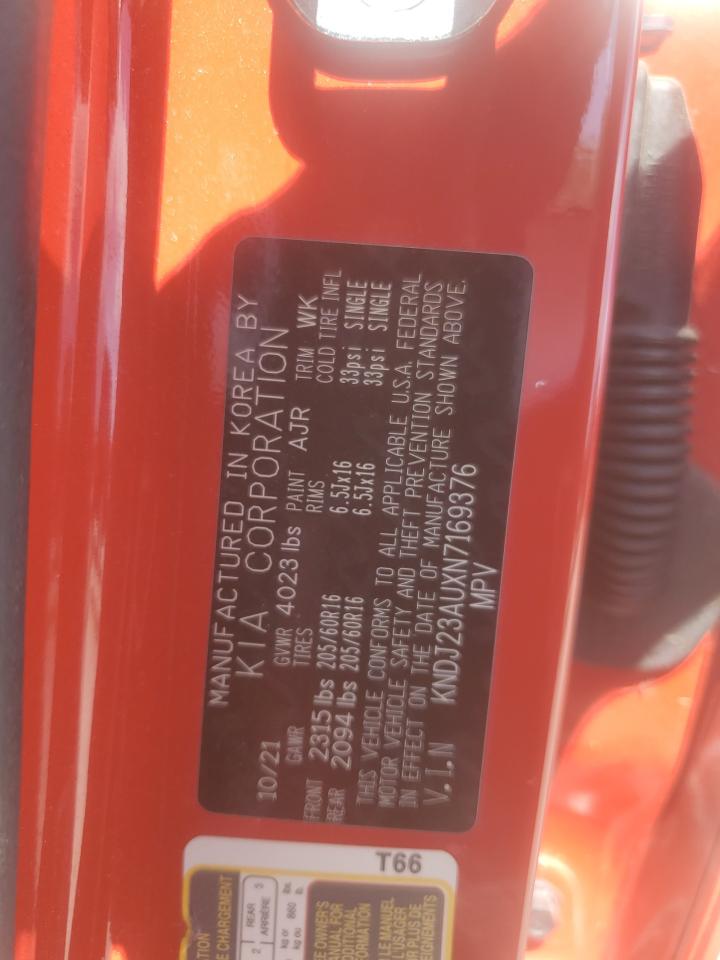 2022 Kia Soul Lx VIN: KNDJ23AUXN7169376 Lot: 62021384