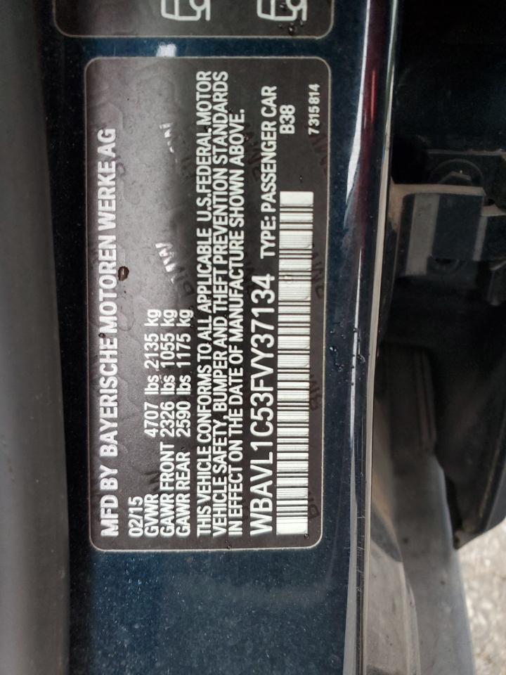 2015 BMW X1 xDrive28I VIN: WBAVL1C53FVY37134 Lot: 63247504