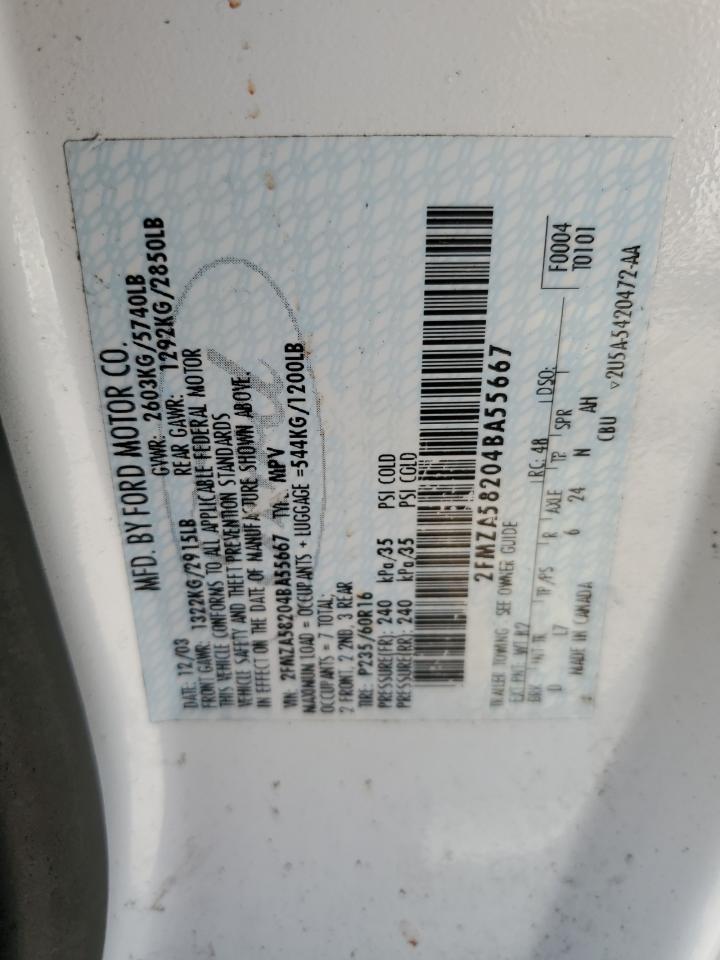 2004 Ford Freestar Limited VIN: 2FMZA58204BA55667 Lot: 65180874