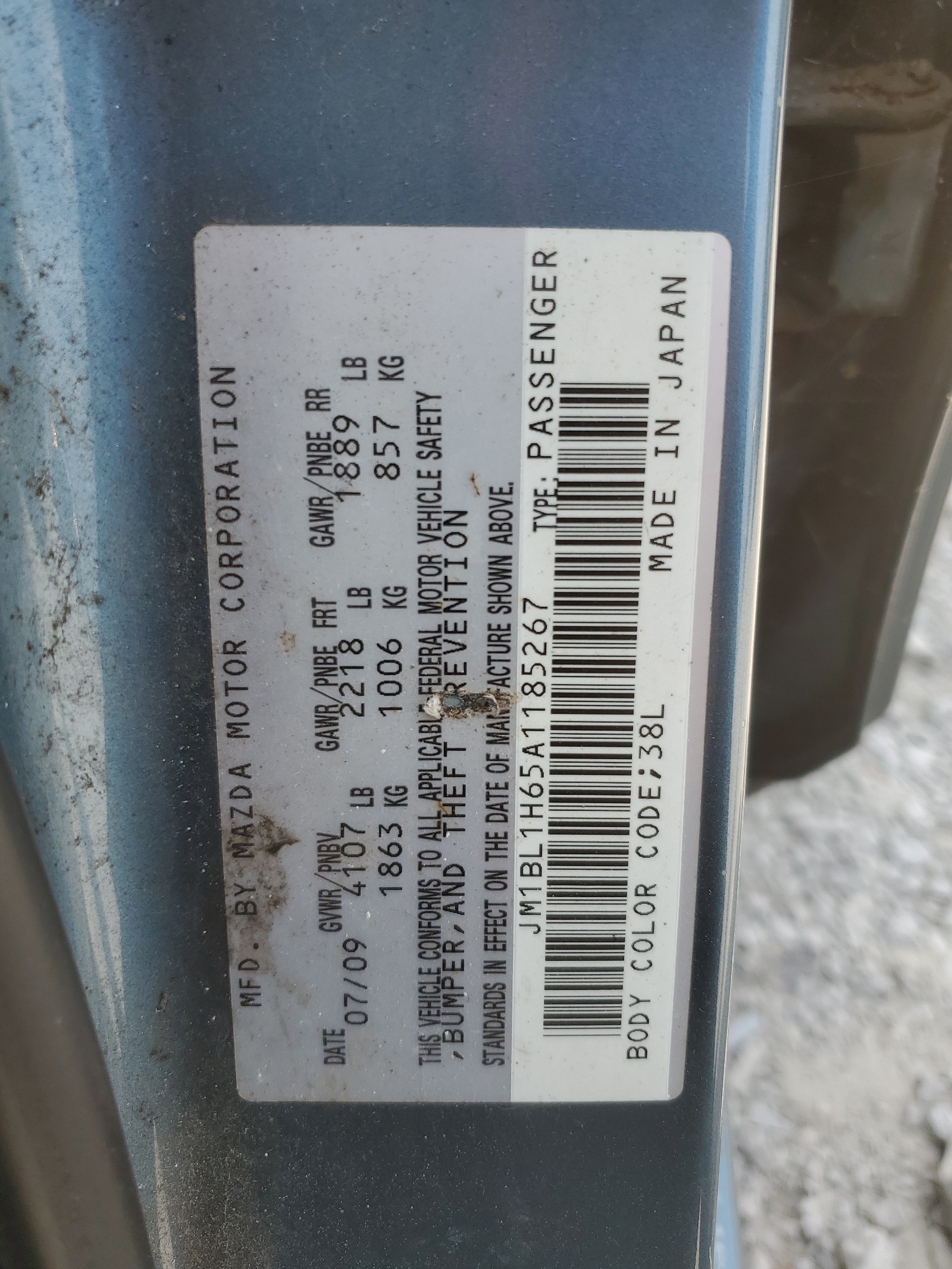 JM1BL1H65A1185267 2010 Mazda 3 S