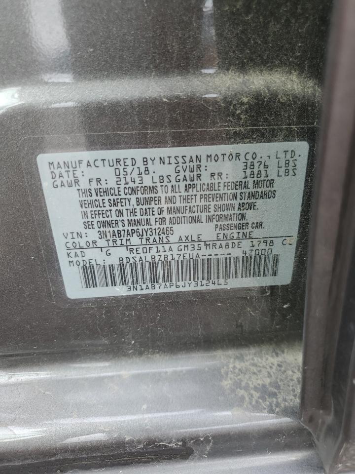 2018 Nissan Sentra S VIN: 3N1AB7AP6JY312465 Lot: 61939354