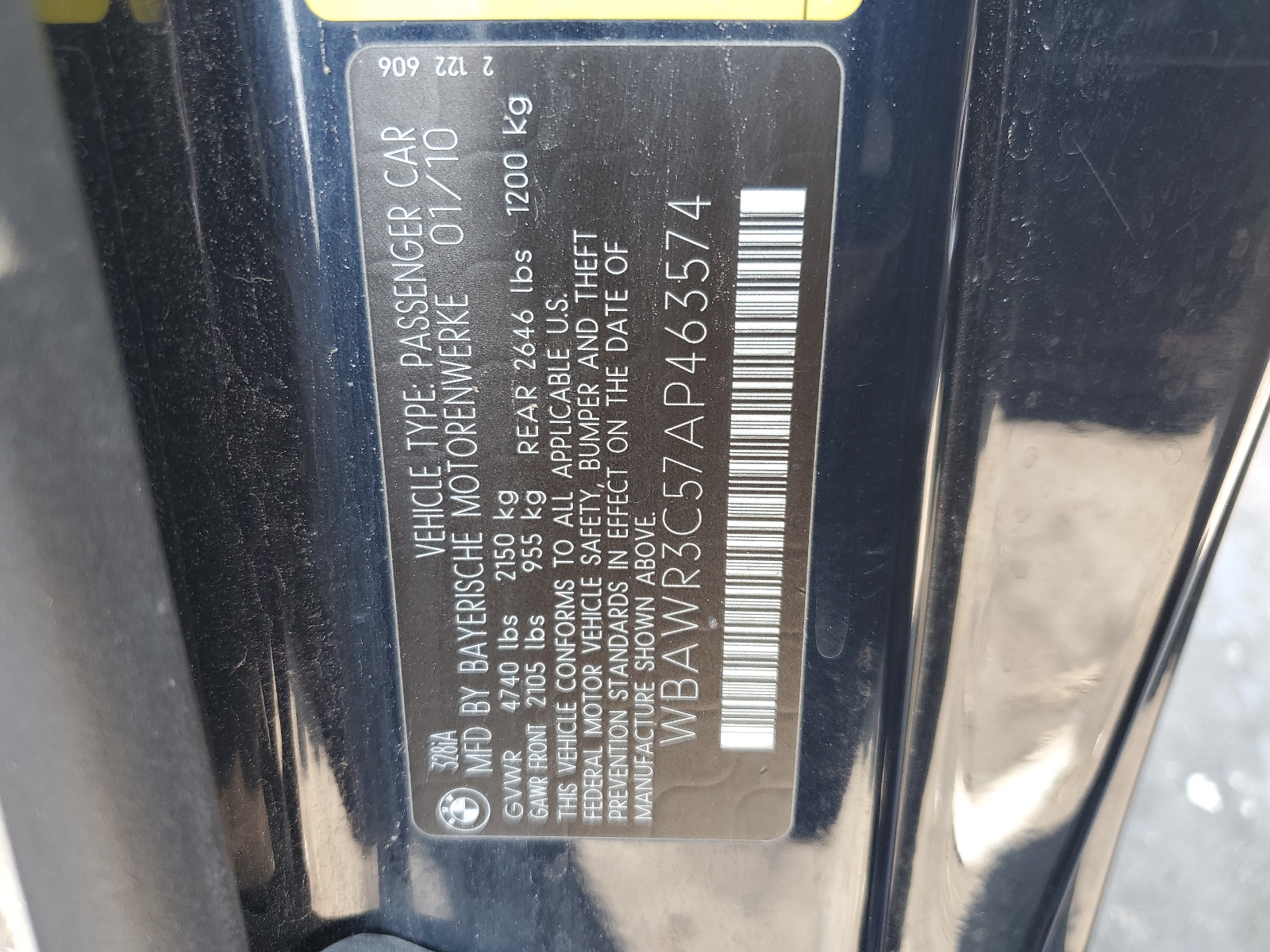 WBAWR3C57AP463574 2010 BMW 328 I Sulev