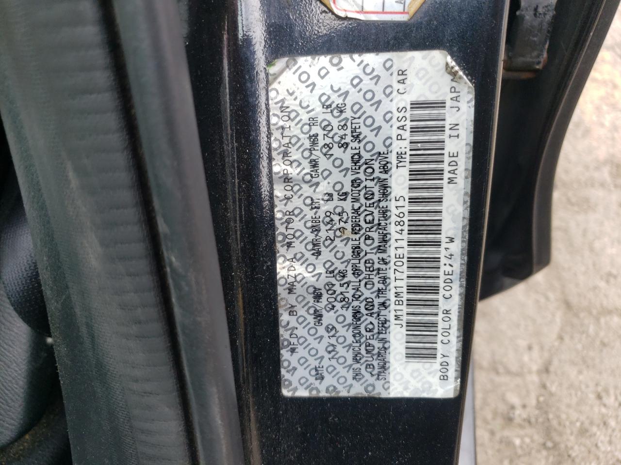 2014 Mazda 3 Sv VIN: JM1BM1T70E1148615 Lot: 61857094