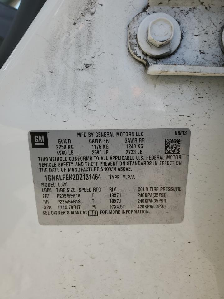 2013 Chevrolet Equinox Ltz VIN: 1GNALFEK2DZ131464 Lot: 63177974