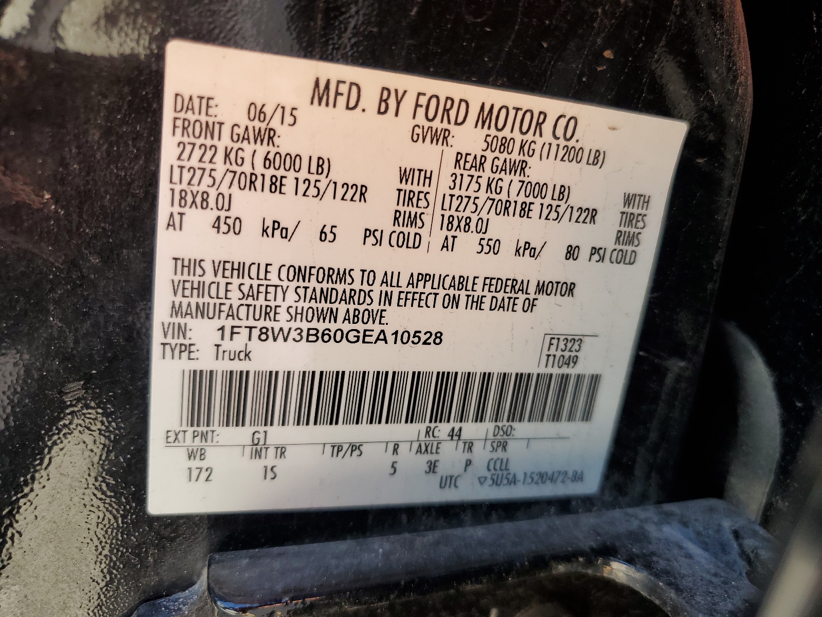 1FT8W3B60GEA10528 2016 Ford F350 Super Duty