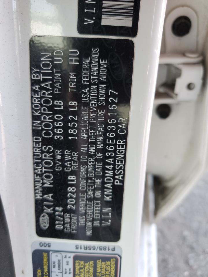 2014 Kia Rio Lx VIN: KNADM4A36E6361627 Lot: 64711284