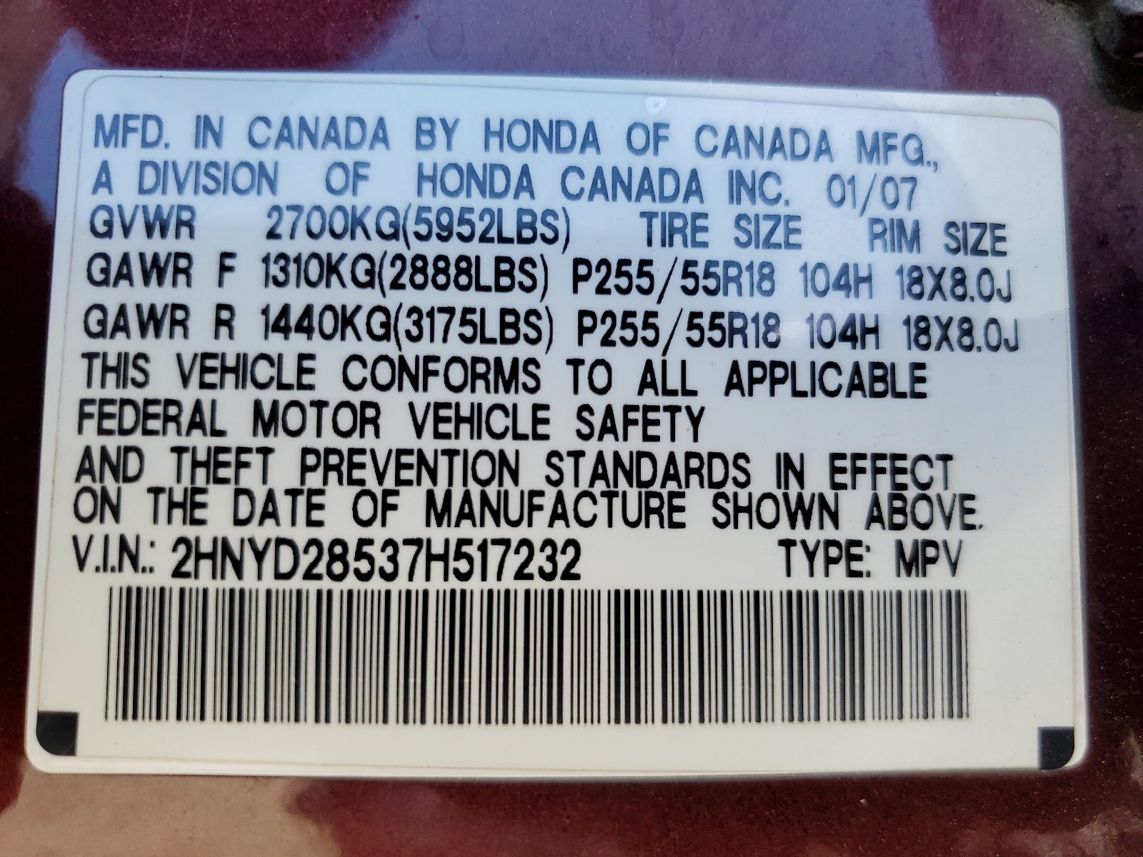 2HNYD28537H517232 2007 Acura Mdx Sport