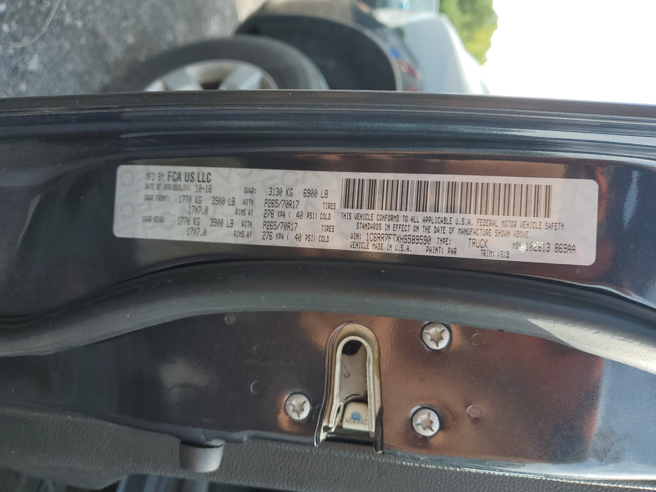 1C6RR7FTXHS589590 2017 Ram 1500 St