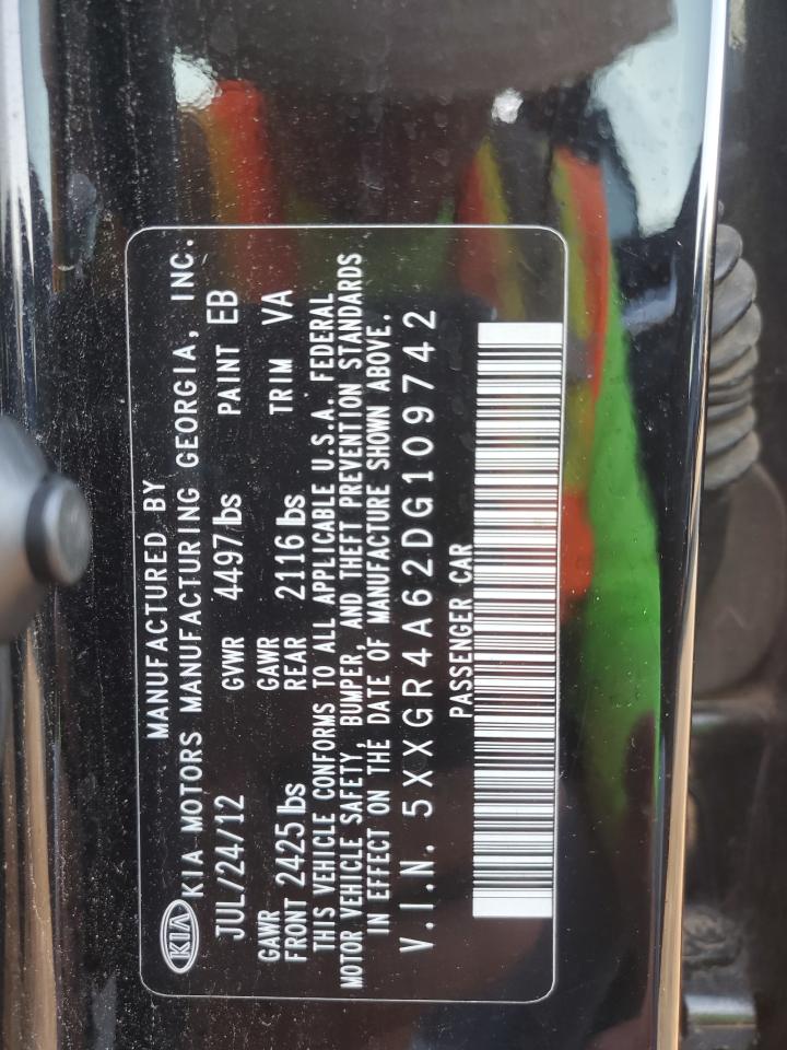 2013 Kia Optima Sx VIN: 5XXGR4A62DG109742 Lot: 63868724