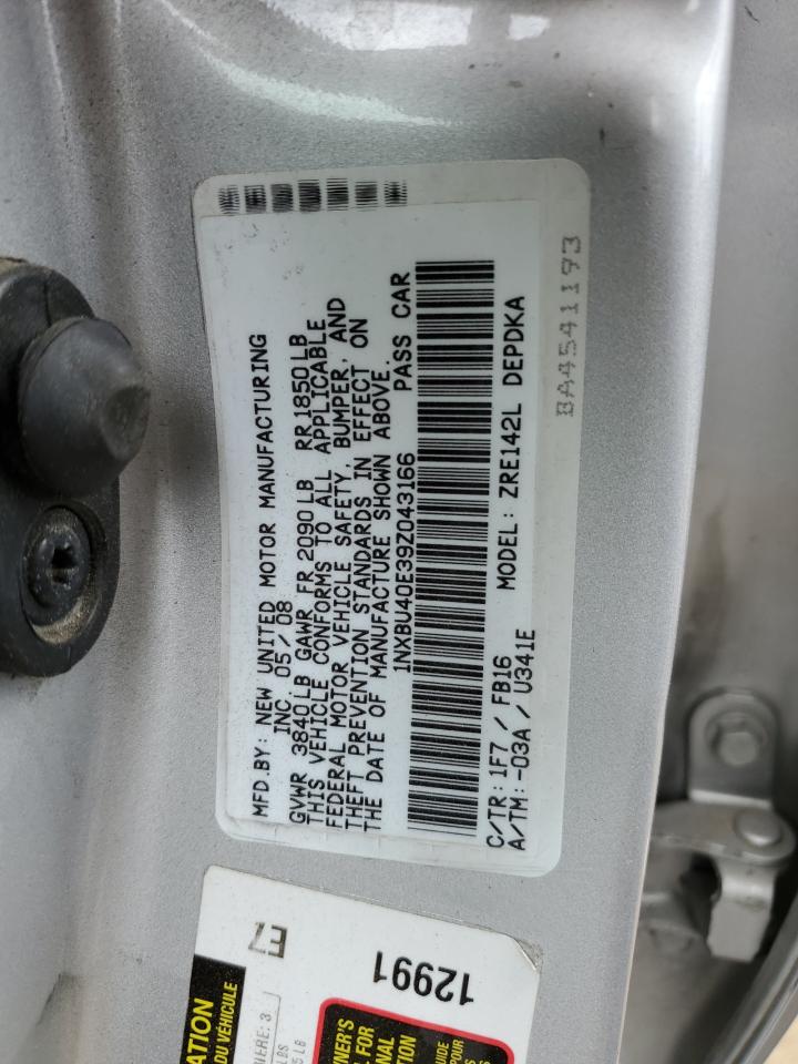 1NXBU40E39Z043166 2009 Toyota Corolla Base