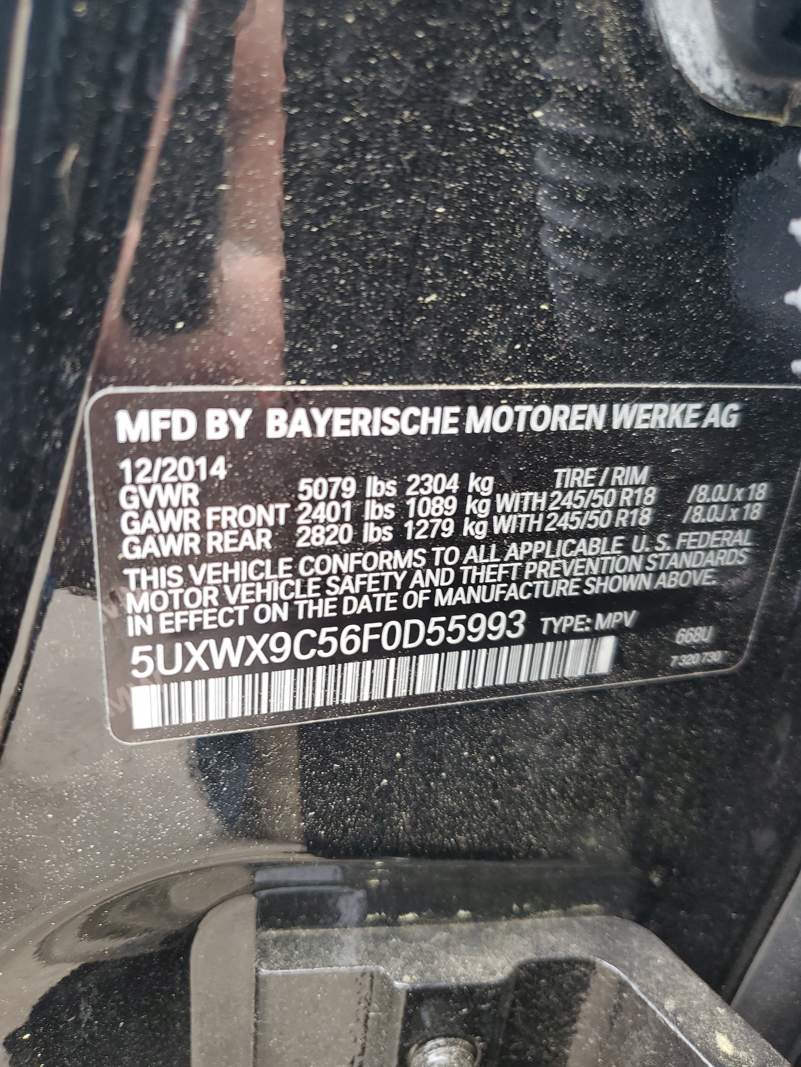 5UXWX9C56F0D55993 2015 BMW X3 xDrive28I