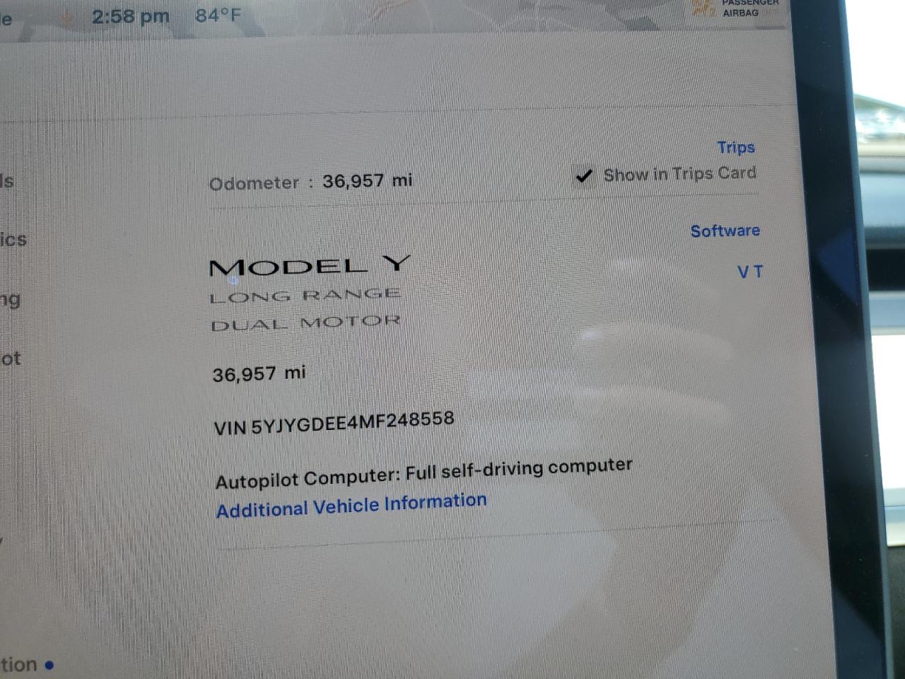 2021 Tesla Model Y VIN: 5YJYGDEE4MF248558 Lot: 62534054