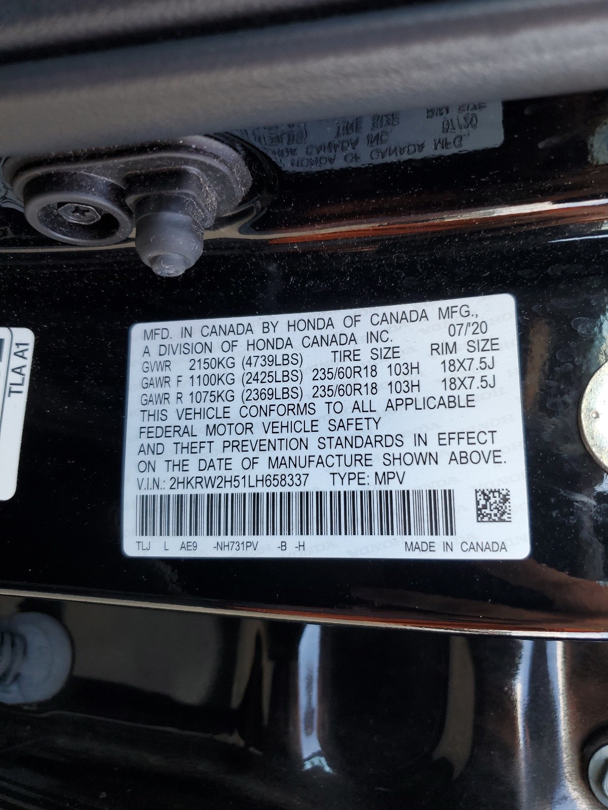 2HKRW2H51LH658337 2020 Honda Cr-V Ex