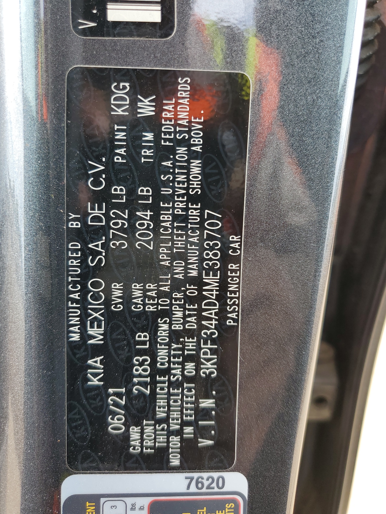 3KPF34AD4ME383707 2021 Kia Forte Gt Line