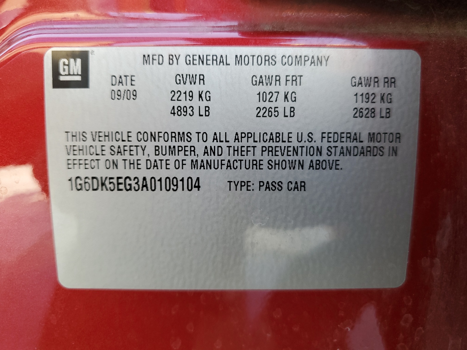 1G6DK5EG3A0109104 2010 Cadillac Cts Performance Collection