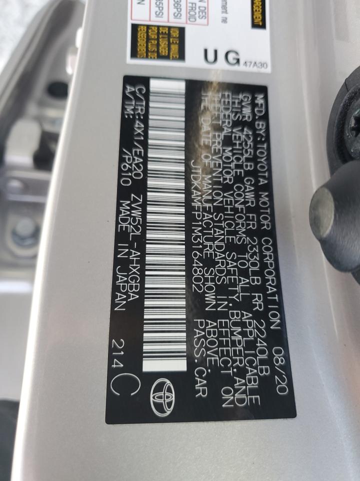 2021 Toyota Prius Prime Le VIN: JTDKAMFP1M3164802 Lot: 63901194