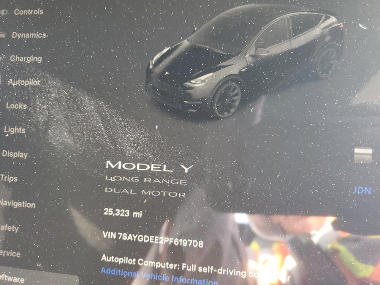 2023 Tesla Model Y VIN: 7SAYGDEE2PF619708 Lot: 64184854