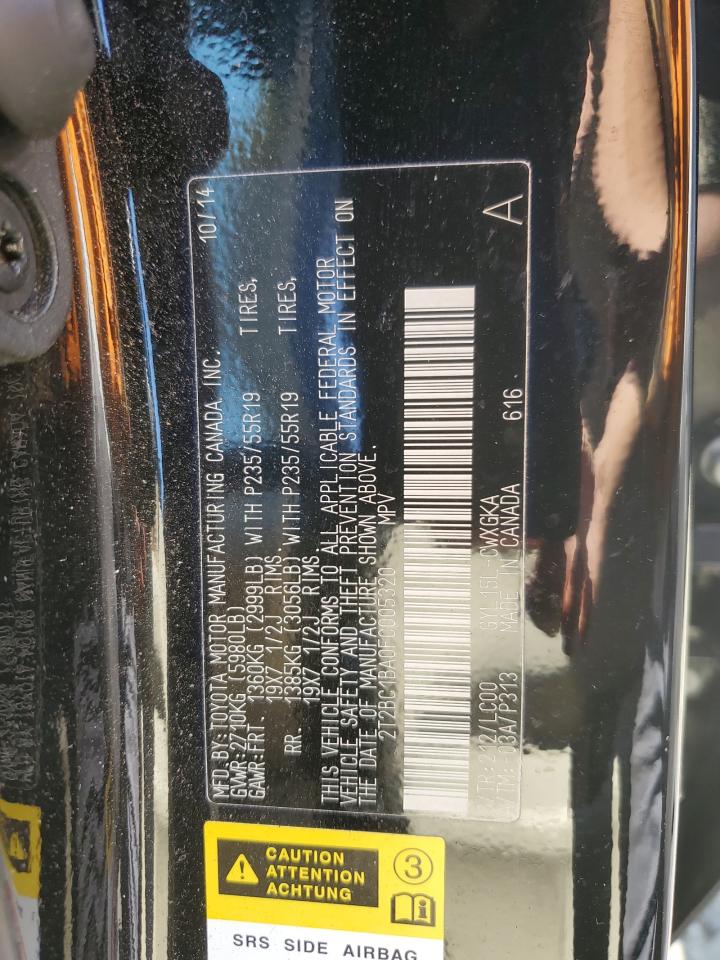 2015 Lexus Rx 450H VIN: 2T2BC1BA0FC005320 Lot: 62518824