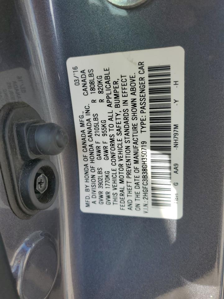 2HGFC3B38GH350719 2016 Honda Civic Ex
