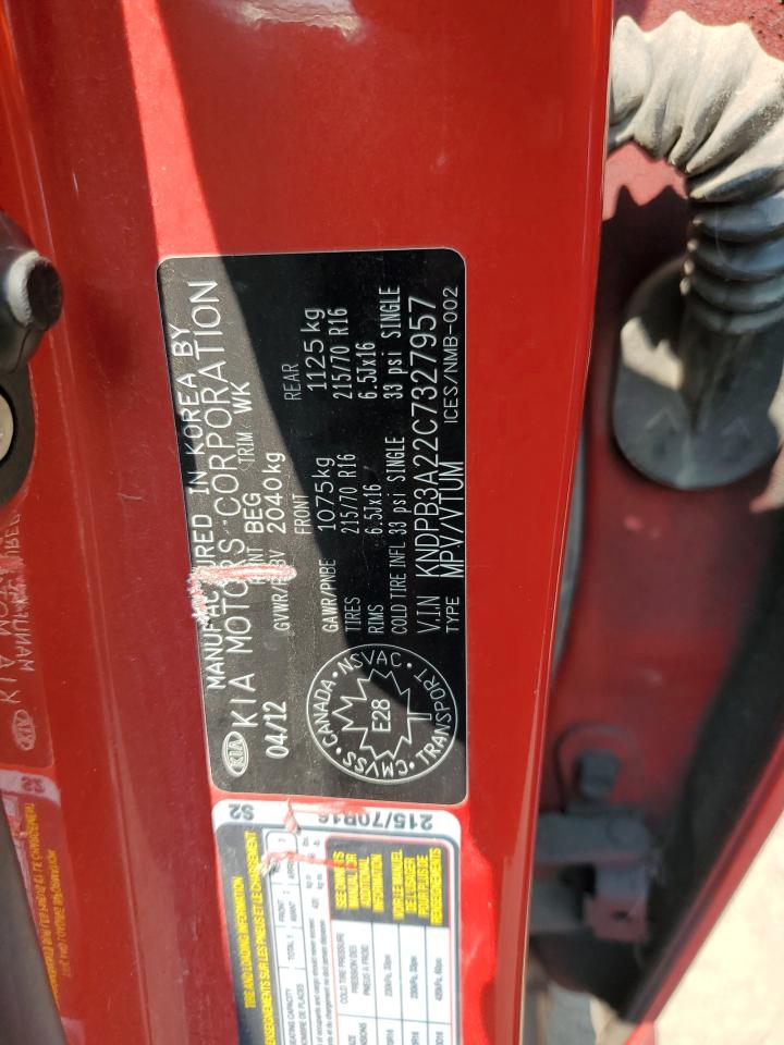 2012 Kia Sportage Base VIN: KNDPB3A22C7327957 Lot: 64096494