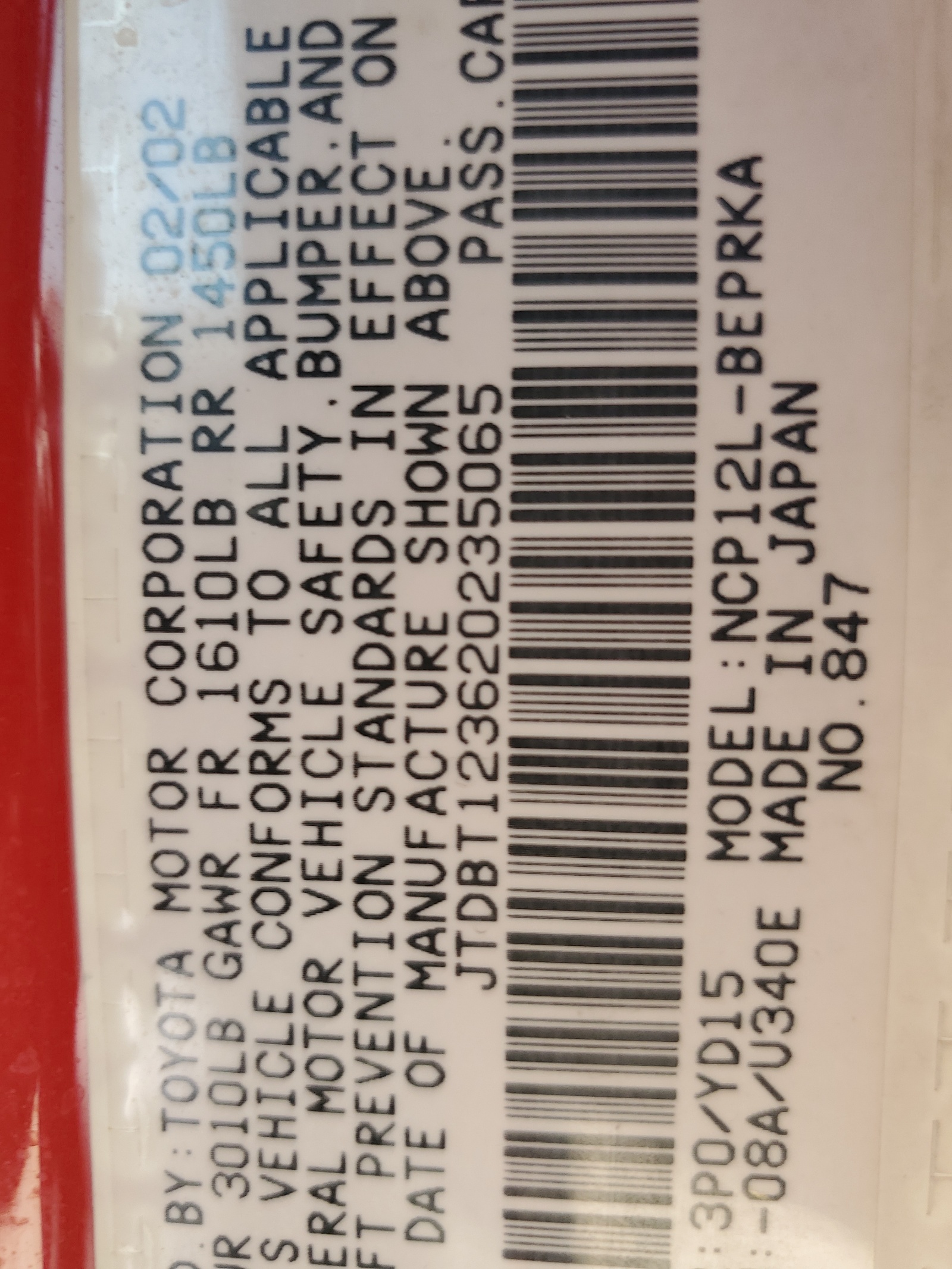 JTDBT123620235065 2002 Toyota Echo