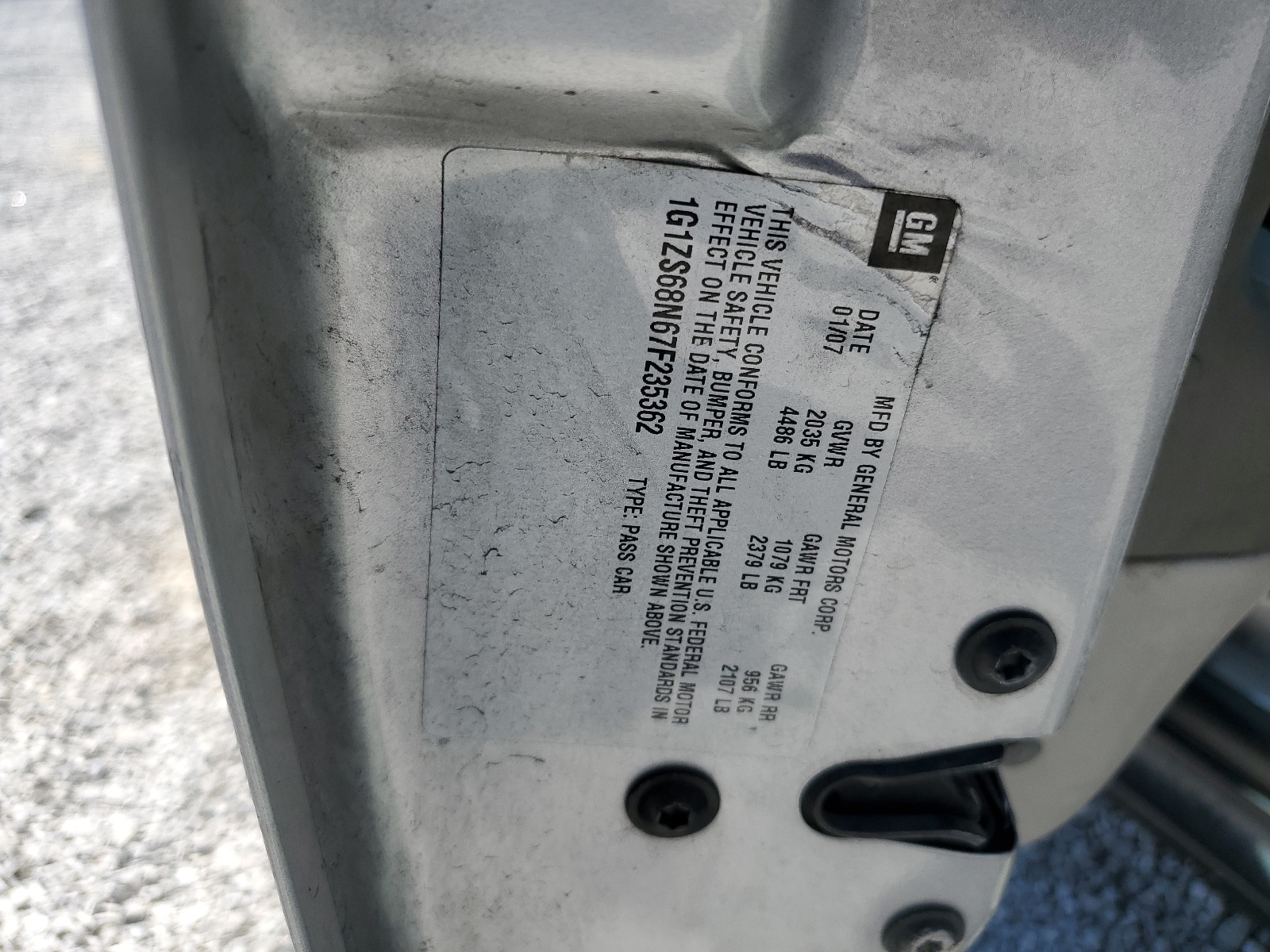 1G1ZS68N67F235362 2007 Chevrolet Malibu Maxx Ls