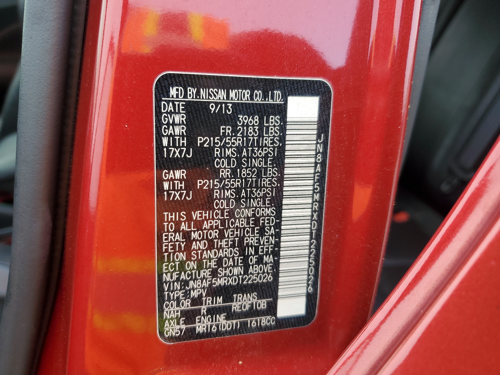 JN8AF5MRXDT225026 2013 Nissan Juke S