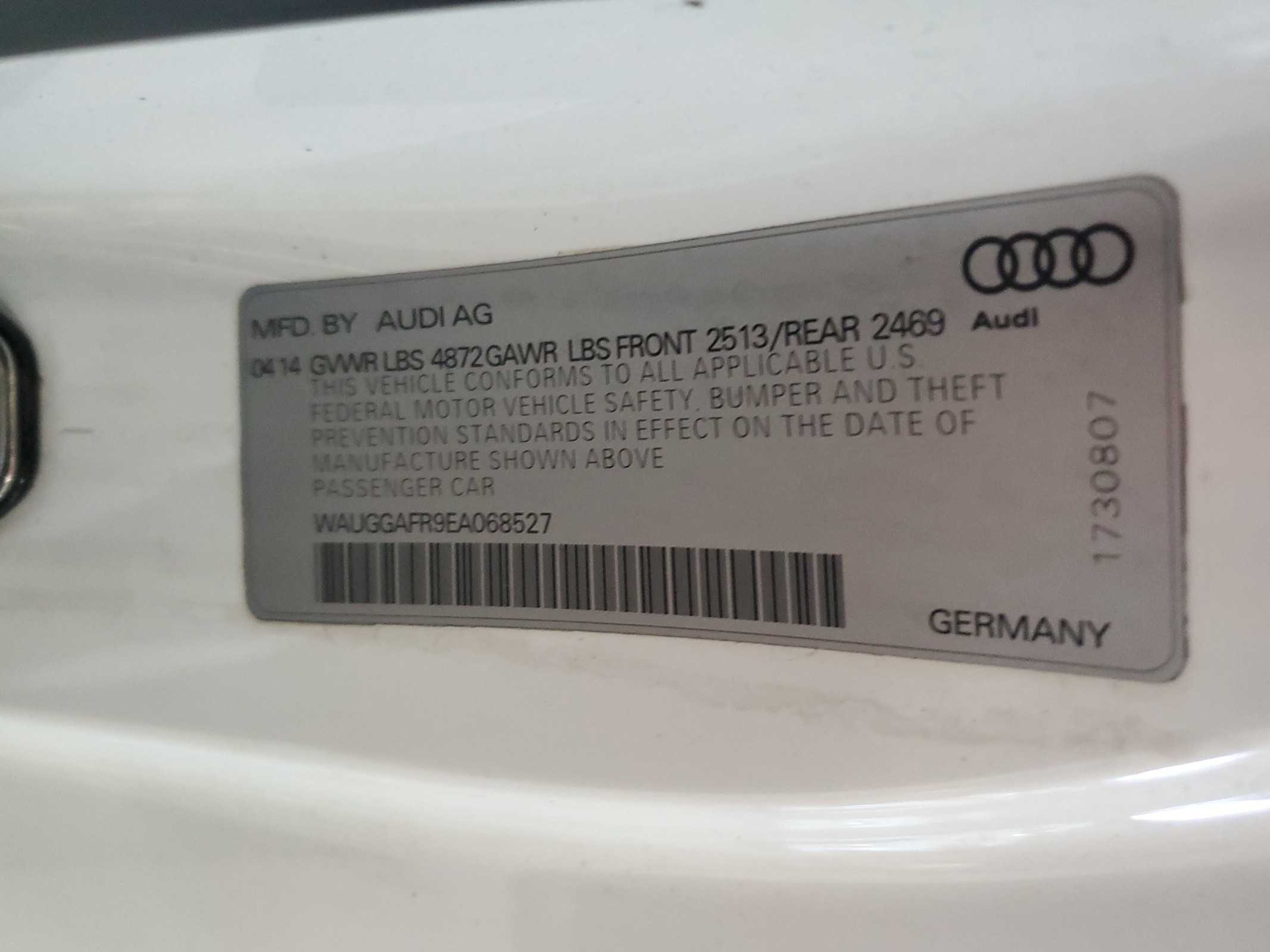 WAUGGAFR9EA068527 2014 Audi S5 Premium Plus