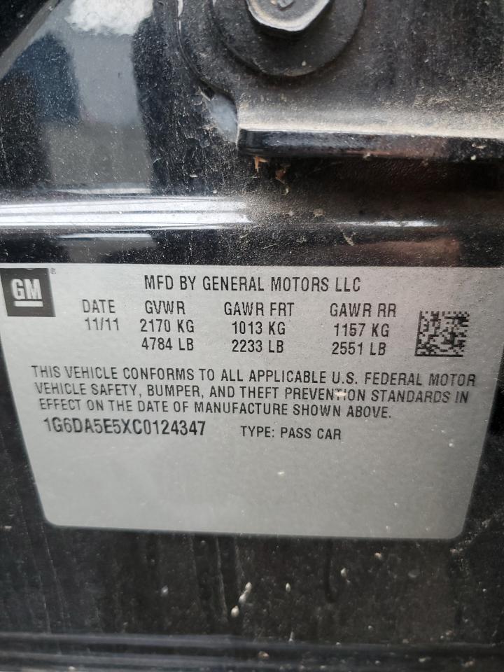 2012 Cadillac Cts VIN: 1G6DA5E5XC0124347 Lot: 64405524
