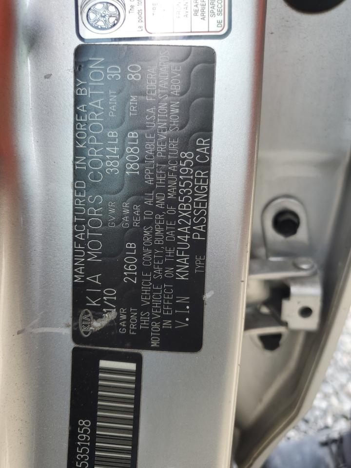 2011 Kia Forte Ex VIN: KNAFU4A2XB5351958 Lot: 64612034