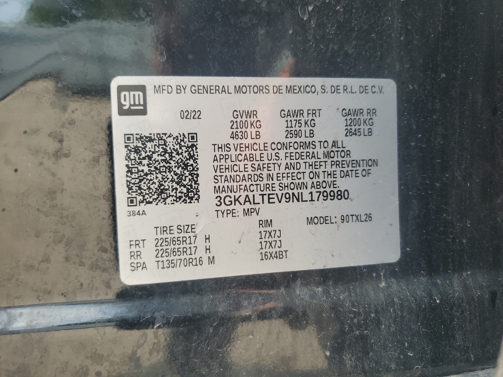 3GKALTEV9NL179980 2022 GMC Terrain Sle