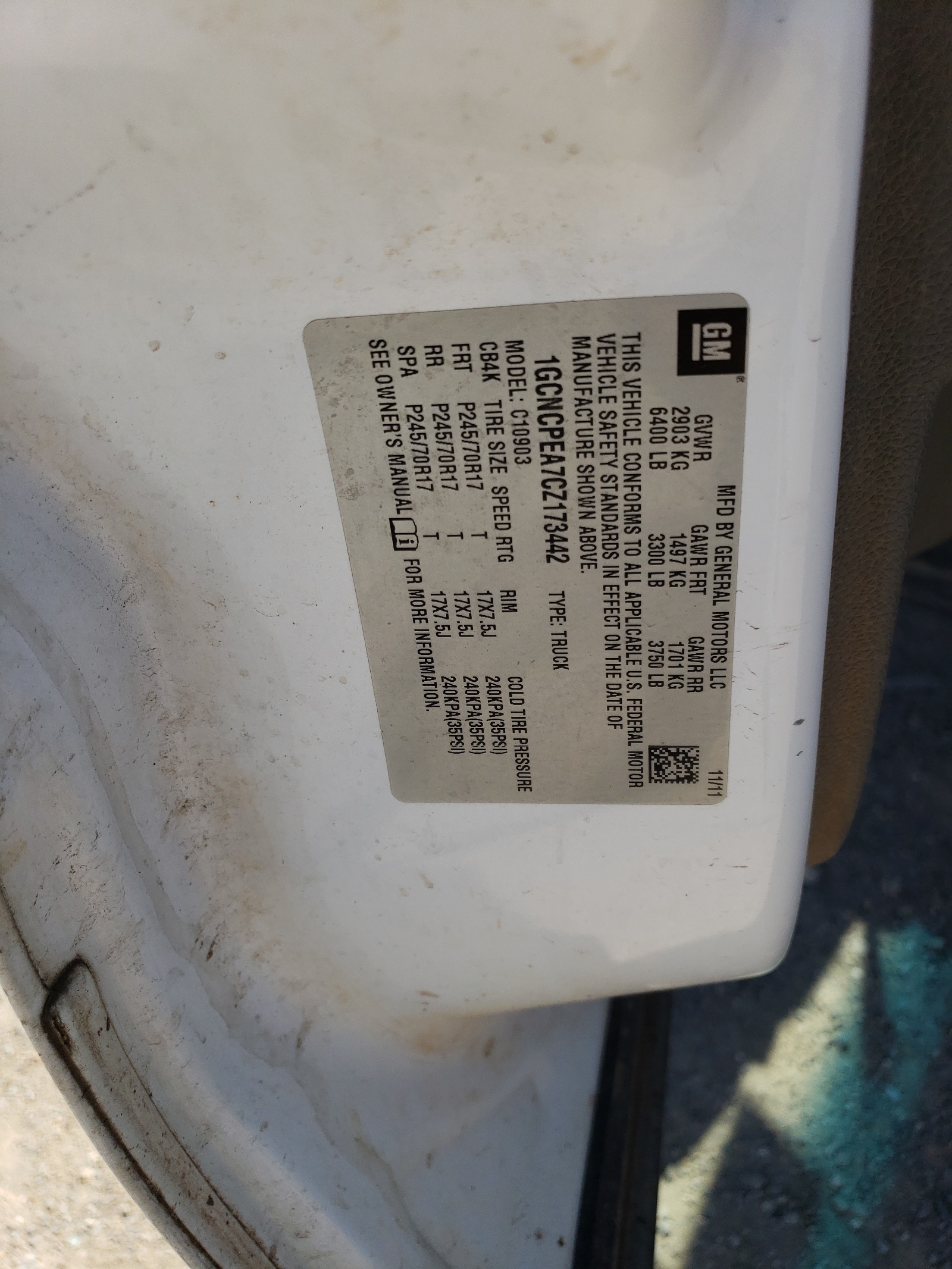 1GCNCPEA7CZ173442 2012 Chevrolet Silverado C1500