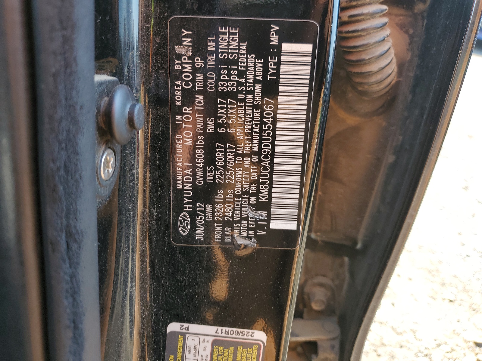 KM8JUCAC9DU554067 2013 Hyundai Tucson Gls